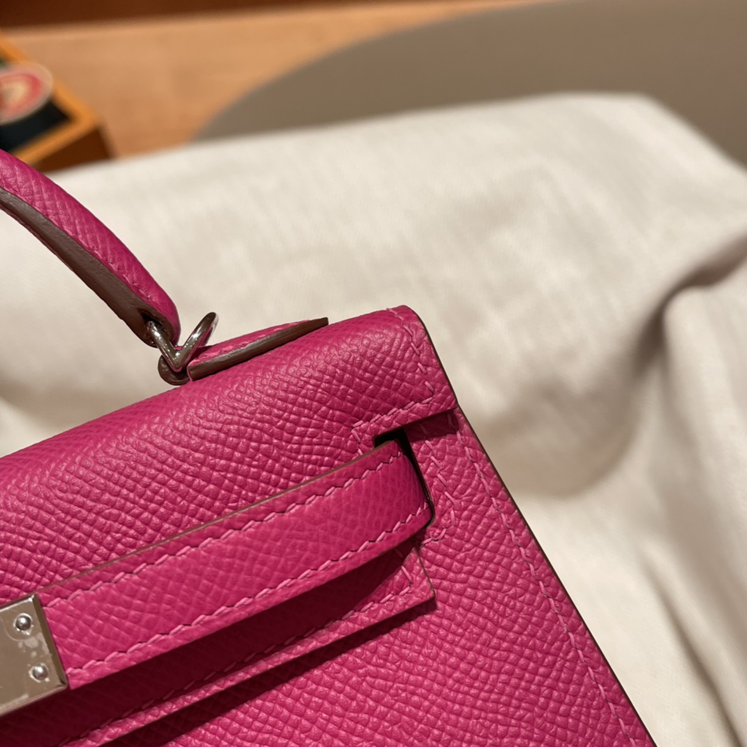 에르메스 미니 켈리백19 립스틱 은장 앱송